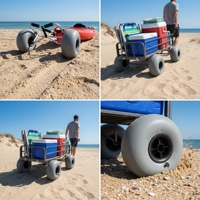 Pneu de sable de plage à ballon de 12 pouces, roues gonflables de plage roues de ballon de remplacement pneus de sable pour Kayak Dolly canoë chariot Buggy