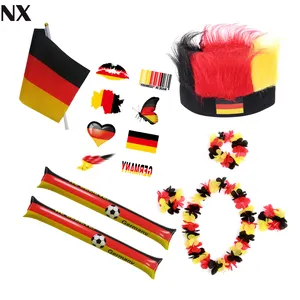 Duitse Fans Juichen Wereldvoetbal Pruik Caps Duitse Voetbal Handvlag Duitsland Duitsland Voetbal Tattoo Sticker Krans Cheer Stick