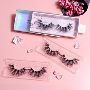bo&icirc;tes personnalis&eacute;es vente en gros de marque priv&eacute;e vegan moelleux fausse bande de <strong>vison</strong> vendeur de cils avec emballage - Product Image 1