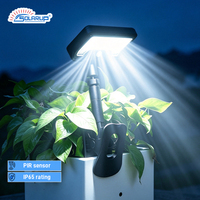 Lampu Taman LED Solarup IP65 Outdoor, Sensor Gerak Baterai, Jepit, Portabel, Tanpa Alat, Tahan Lama, untuk Pagar, Payung, Berkemah, Mudah Dipasang