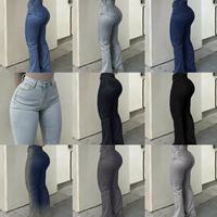 Pantalon crayon taille haute uni pour femme avec dentelle et pompons, grande taille 4XL, respirant, logo sur la taille