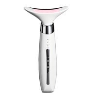 Appareil de beauté portable 4-en-1 à micro-courant pour le visage et le cou, avec thérapie thermique et rouleau de massage pour le lifting et le raffermissement, usage domestique