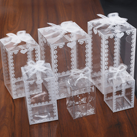 En gros Dentelle Clair Emballage DE Boîte De PVC De Mariage/De Faveur De Noël Gâteau Chocolat Bonbons Pomme Cadeau Événement Transparent Boîte/Étui