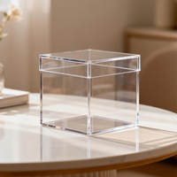 Boîte Cadeau en Acrylique Transparent Poli, Conception OEM d'Usine, Petite Boîte de Présentation en Acrylique pour Cadeaux de Fêtes