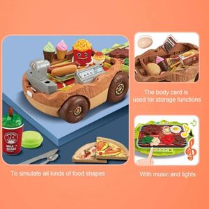 Nouvel Arrivage : Ensemble de Jouets de Simulation de Restauration Rapide (Hot-dog, Hamburger, Pizza) avec Voiture à Chariot - Product Image 2