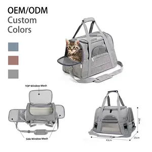 New large capacity portable cat bag Breathable and convenient car pet bag Fashion solid color single-shoulder dog backpack