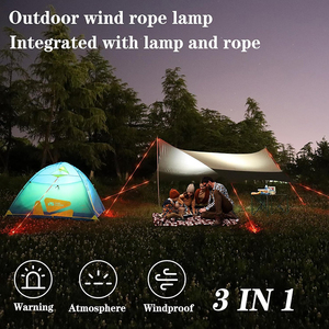 La plus récente <span class=keywords><strong>corde</strong></span> à vent lumineuse d'auvent extérieur avec télécommande tente de Camping autres accessoires de camp guirlandes lumineuses à LED solaires - Product Image 2
