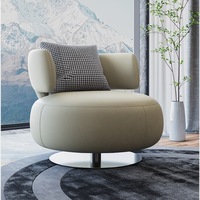 Modernes Modulares Extra Großes Faulenzersofas, Luxuriöses Metall-Einzelsofa für Wohnzimmer, Ecksofa mit Hocker, Freizeitsofa mit Schlichtem Design und Stoffbezug