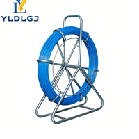 Cinta pasacables de fibra de vidrio de 6 mm y 500 pies con carrete, ruedas y jaula, para conductos, tuberías, cables, varillas y alambres, para uso industrial y de comunicación