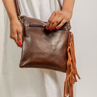 Sac à main de luxe pour femme, style bohème et preppy, en cuir de vachette véritable, design western vintage, avec franges et finitions de haute qualité, idéal pour l'été et les tenues habillées, portable