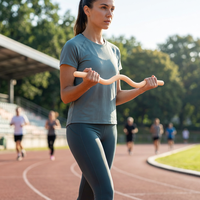 Barre de musculation incurvée en silicone solide, forme ondulée, poignée confortable, pour la maison, la gym, le yoga et les exercices