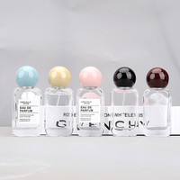 Nouvelle bouteille de parfum de luxe en verre transparent rectangulaire de 35 ml et 50 ml avec design sérigraphié et bouchon à vis, diffuseur à bâtonnets