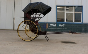 Carrozza di Lusso in Miniatura Trainata da Cavalli, Nera, Stile Antico, Tipo Rickshaw Jinrikisha, Trasporto Speciale, Direttamente dalla Fabbrica - Product Image 5