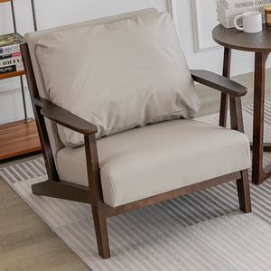 भव्य कपड़े एकल सोफे कुर्सी आधुनिक डिजाइन ठोस लकड़ी के घर फर्नीचर होटल के लिए लिविंग रूम के बेडरूम के लिए - Product Image 6