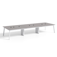 Table à manger d'affaires minimaliste de qualité supérieure avec finition en bois et base en acier robuste pour hôtels et bureaux