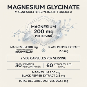 Cápsulas de Glicinato de Magnesio OEM ODM de 200 mg con Extracto de Pimienta Negra, 60 Unidades, Directo de Fábrica, Marca Privada - Product Image 4