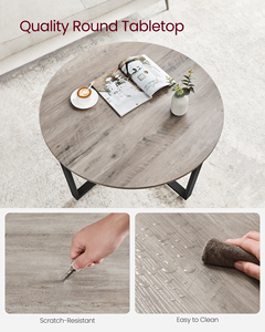 VASAGLE Sẵn Sàng Để Lắp Ráp Phòng Khách Màu Nâu Nhỏ Phong Cách Công Nghiệp Bàn Cà Phê Tròn Bằng Gỗ - Product Image 3