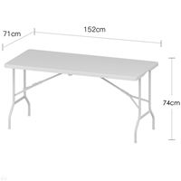 Table de pique-nique pliante en plastique pour intérieur et extérieur, 6 pieds x 30 pouces, table de fête, table de camping, table pliante en deux, table utilitaire robuste