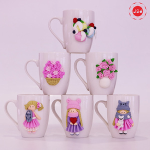 Thiết Kế Sáng Tạo 3D Gốm Polymer Đất Sét Mug Cô Gái Decal Gift Mug Handmade Thiết Kế Tùy Chỉnh - Product Image 1