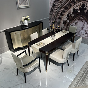 Ensemble de <span class=keywords><strong>table</strong></span> à manger moderne de luxe pour 6 à 8 personnes, style américain, <span class=keywords><strong>table</strong></span> et chaises de luxe léger, mobilier de restaurant - Product Image 1