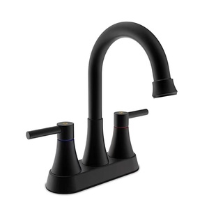 Vendita calda OEM in acciaio inox doppio manici lavabo rubinetto nero 4 "centrotavola bagno miscelatore rubinetto lavabo con scolapiatti - Product Image 2