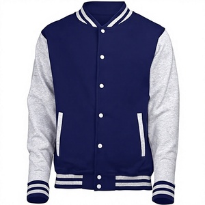 Chaqueta Varsity Ecológica Personalizada para Hombre, Resistente al Viento, Transpirable, Holgada, Informal, con Botones al Frente, Mangas en Contraste y Bolsillos Grandes - Product Image 5