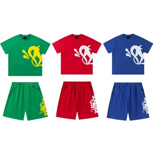 Ensemble deux pièces <span class=keywords><strong>Syna</strong></span> World Foam Graffiti Print pour homme, style hip-hop, streetwear, été, t-shirt et short, plusieurs couleurs - Product Image 1