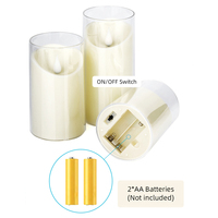 Bougie pilier LED blanc chaud à télécommande avec 2 piles AA pour mariage, Noël, décoration de la maison