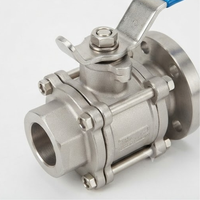 Vanne à boisseau sphérique industrielle en acier inoxydable 3 pièces CF8 CF8M Classe 300 à brides pour le contrôle de débit