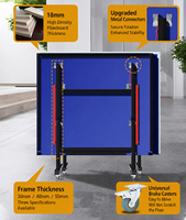Table de ping-pong pliable d'intérieur, table de tennis de table compacte avec plateau de 15 mm et filet pour enfants, famille, loisirs à domicile et entraînement