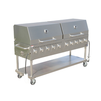 Gril extérieur à gaz portable commercial Core Pro en acier inoxydable avec 128000BTU pour hôtels, restaurants et fêtes dans la cour
