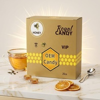 Boîtes d'emballage pour bonbons au miel aux herbes VIP en promotion, boîte d'emballage extérieure personnalisable pour bonbons durs VIP, boîte de 25 pièces