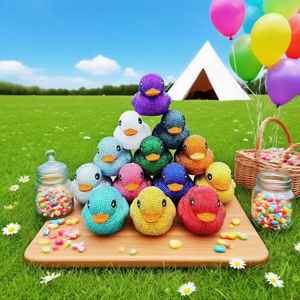 Paperella di Gomma Personalizzata da 6 Pollici con Strass Multicolore e Glitter, Giocattolo da Bagno Personalizzabile con Logo per Bambini - Product Image 2