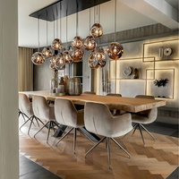 Suspension LED de luxe en verre soufflé à la main effet lave, luminaire moderne pour loft, table à manger, îlot de cuisine, bar, villa, projet de décoration intérieure