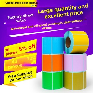 Three-proof Colored Thermal Adhesive <strong>Stickers</strong> Waterproof/Scratch/Oil Proof Square Shape Custom-Made Food Grade Beverage Business - Product Image 2