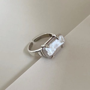 S925 Sterling Silver Irregular Pearl Baroque <b>Ring</b> For Women Retro Fashion Exaggerated <b>Open</b> Index Finger <b>Ring</b> - Product Image 2