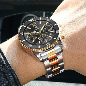 Tophillクラシックヴィンテージグリーンウォーターゴーストダイヤル多機能ムーブメントステンレススチールストラップカスタムクールメンズクォーツ時計 - Product Image 4