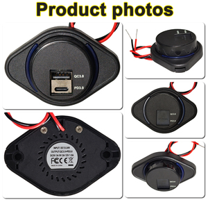 Cargador Rápido 3.0 12/24 V 2 USB QC USB-A PD Tipo C, Enchufe de Carga USB para Montaje en Panel con Cubierta Automática de Resorte - Product Image 2