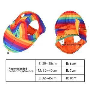 Nouvelle Casquette Teddy Réglable Anti-UV pour Chien, Casquette de Baseball Arc-en-ciel pour Chiot, Chapeau de Sport avec Visière et Trous pour les Oreilles pour Animaux de Compagnie - Product Image 2