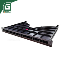 Geteknet Channel Type 19 Inch ABS Black Cabinet Rack 24 Port Data Center Patch Cord Cable Management Tray