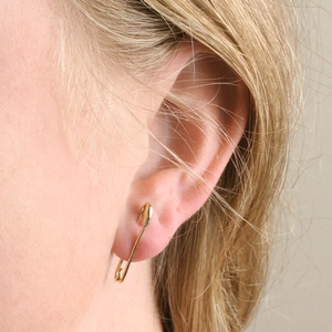 Promotion Gold Plated Fashion Jewelry High Polish <strong>Safety</strong> <strong>Pin</strong> Women <strong>Earring</strong> - Product Image 6