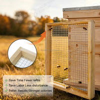Nourrisseur d'abeilles en bois anti-noyade pour ruche Langstroth, pour sirop et plaques de pollen