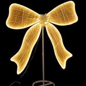 Düğün Girişi Dekorasyonu Yolu Metal Sarkıt Lamba Büyük Noel Led Fiyonk Işığı - Product Image 1