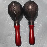 Orff Percussion Instruments Kindergarten Early Education Teaching Aids Atmosphere Rattles Wooden Leather Handle Black Sand