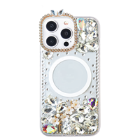 KINGSOUL 2026 Nouvelle Conception Coque de Téléphone de Luxe Magnétique en TPU+PC Antichoc avec Diamants pour iPhone 15 14 13 Pro 11 et Coque Scintillante pour iPhone 17