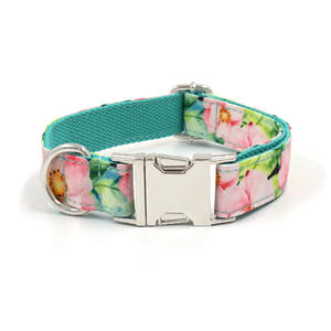 <span class=keywords><strong>Collar</strong></span> de perro de poliéster duradero, patrón floral sólido de moda, estilo táctico, hebilla de Metal - Product Image 3