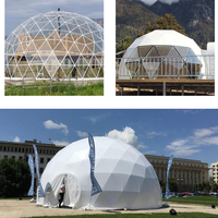 Dôme géodésique moderne de luxe facile à installer pour une vie en plein air, utilisation en station balnéaire, imperméable quatre saisons, plus de 3000 couleurs personnalisables, logo personnalisable