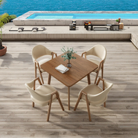 Ensemble table et chaises de salle à manger moderne minimaliste en bois massif 4 places pour la maison Petits appartements Design carré