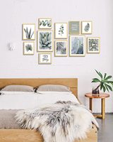 Botanical Wood Framed Dekorasi Galeri Seni Dinding Besar dengan Set Bingkai Foto Kayu Ringan dan Bingkai Foto Tanaman Tropis Dekoratif
