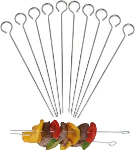 Stainless Steel Metal Skewers, Reusable Metal Skewer for Kabobs Barbecue Skewers for <strong>Grilling</strong> Shish Kabobs, Meat and <strong>Vegetable</strong> - Product Image 1